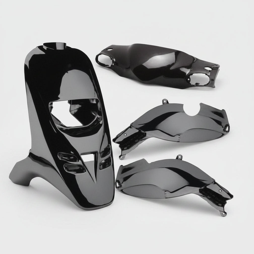 PIAGGIO PLASTIC SHELL SET FAIRINGS KIT FOR GILERA STORM TYPHOON 50 125 CC BLACK|277827442507