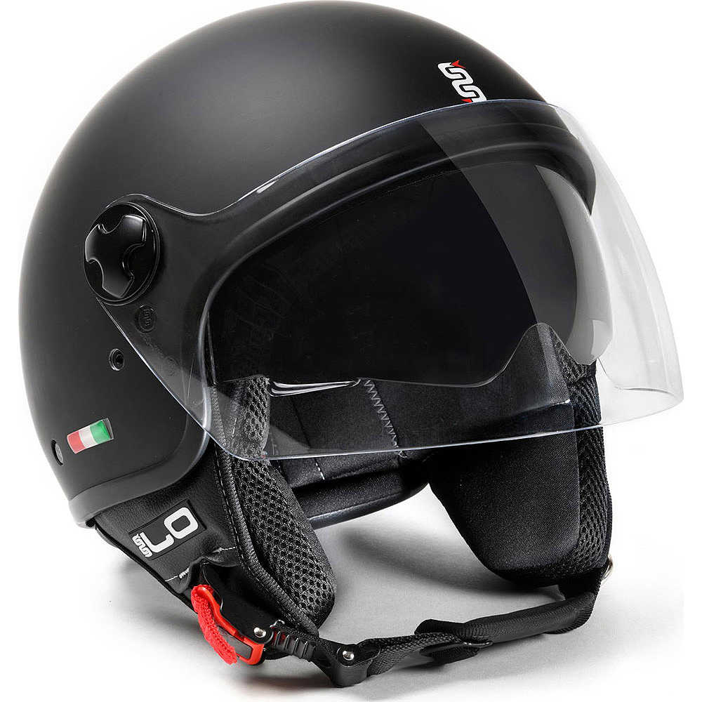 OJ JET DEMI JET DOUBLE VISOR SENSE MATTE BLACK/MATT BLACK HELMET FOR MOTORCYCLE AND SCOO|387096313193
