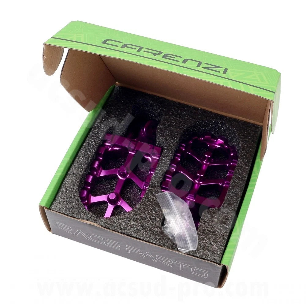 FOOTREST FOOTREST MOTORCYCLE CNC DEFICIENCIES ALUMINUM PURPLE RIEJU MRT 50 PIN AXLE Ø8m|366412562861