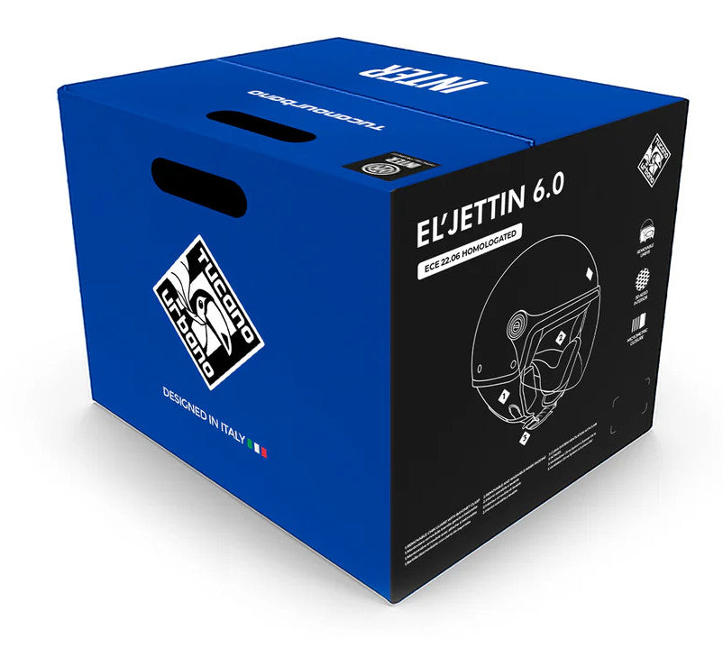 CASCO EL'JETTIN JET CON VISIERA MOTO SCOOTER FC INTER INTERNAZIONALE MILANO
