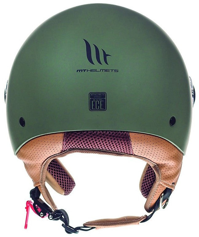 CASCO DEMI JET MONO VISIERA MT HELMET STREET SOLID VERDE A6