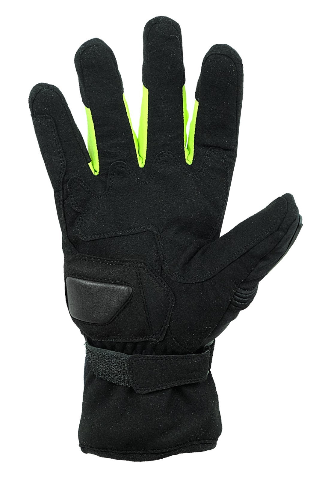 GUANTI JOLLISPORT RING INVERNALI IN SOFTSHELL CON PROTEZIONI NERO GIALLO FLUO - Foto 2 di 2