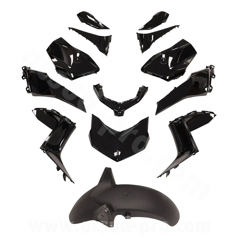 HULL KIT 13 PIECES FAIRING YAMAHA X-MAX XMAX 125-300 2023-2024 GLOSSY BLACK 13PC|366297411299