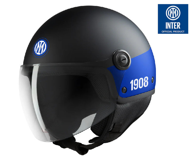 CASCO EL'JETTIN JET CON VISIERA MOTO SCOOTER FC INTER INTERNAZIONALE MILANO