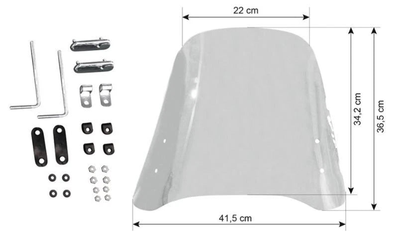 Parabrezza Paravento universale Trasparente moto / scooter con attacchi|366352815254