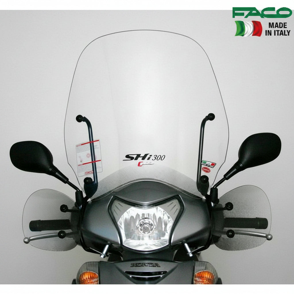 FACO 22671 ODT WINDSHIELD WITH HANDGUARDS AND RODS FOR HONDA SH ABS 300 CC 2007>2010|274926446245