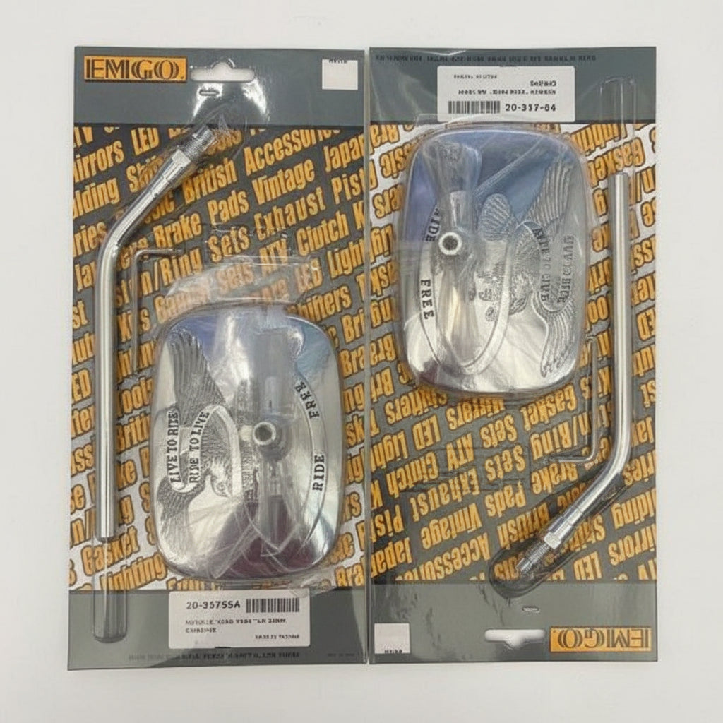 EMGO MOTORCYCLE CUSTOM VINTAGE HARLEY DAVIDSON CHROME REARVIEW MIRRORS|277707801478