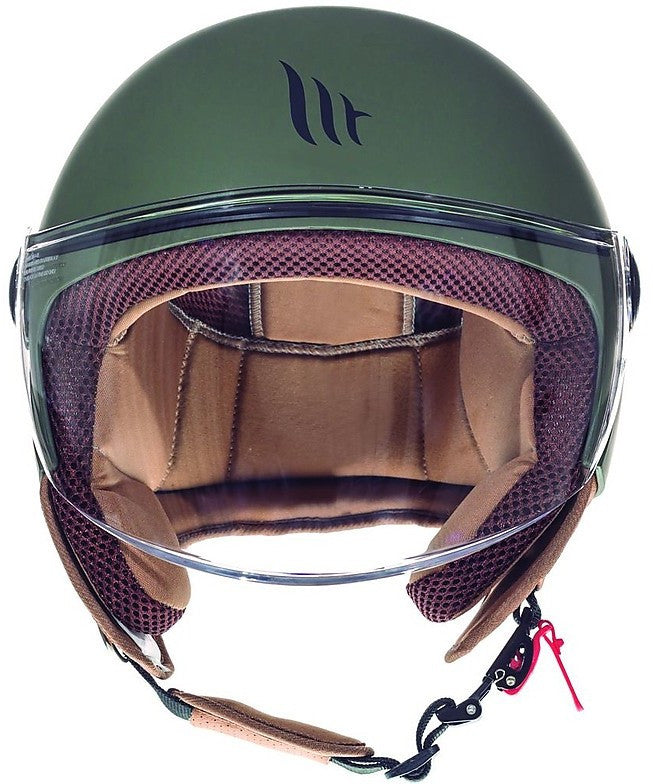 CASCO DEMI JET MONO VISIERA MT HELMET STREET SOLID VERDE A6