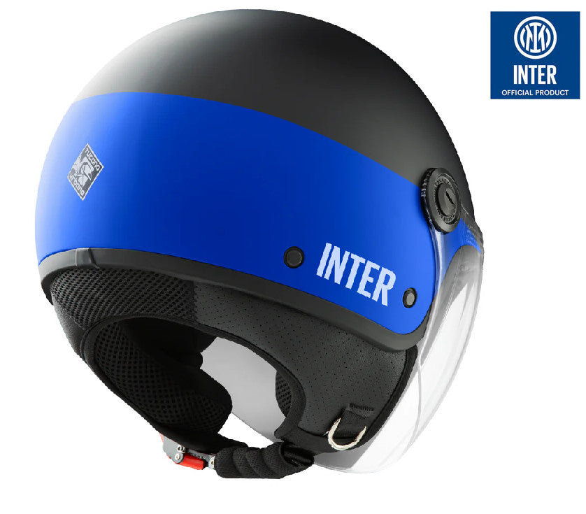 CASCO EL'JETTIN JET CON VISIERA MOTO SCOOTER FC INTER INTERNAZIONALE MILANO