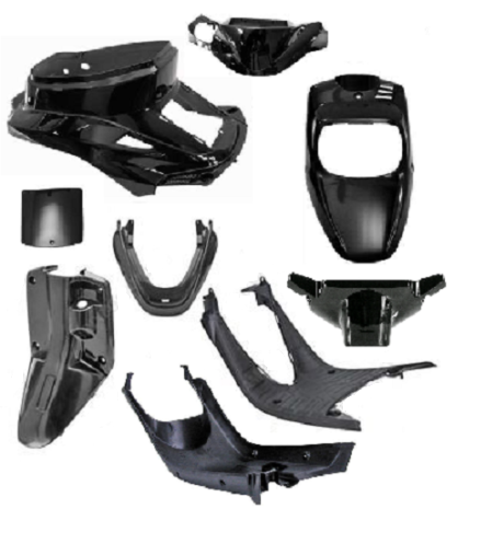 YAMAHA BW'S ORIGINAL 50 MBK BOOSTER SPIRIT 50 2T 1991>2003 BLACK FAIRING KIT 9PC|277827442845