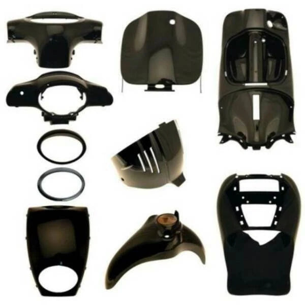 PLASTIC KIT FAIRINGS APRILIA SCARABEO STREET RESTYLING 50 100 2t/4t 01>14 BLACK|406797443766