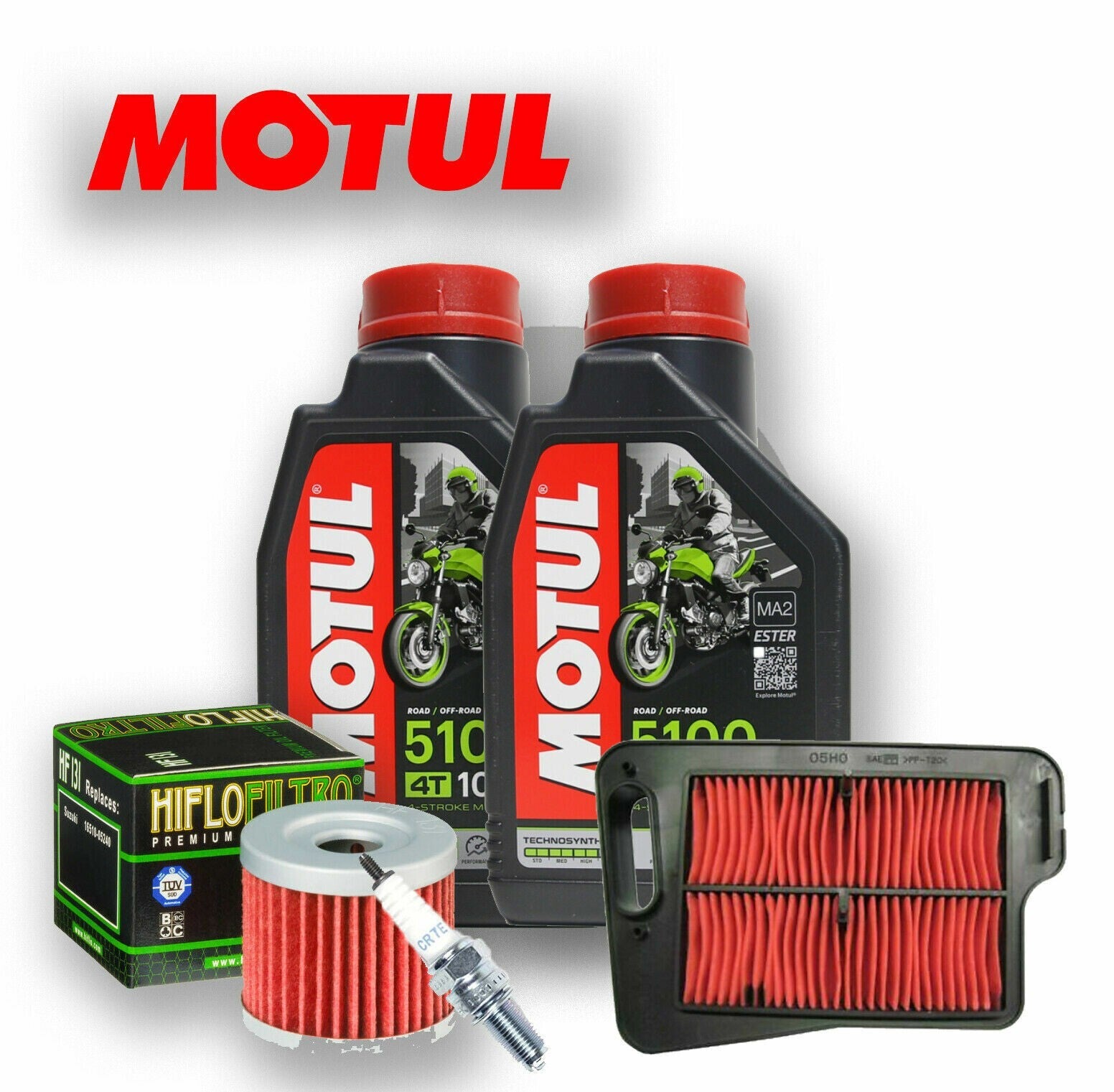 KIT/TAGLIANDO SUZUKI AN BURGMAN 400 K7 2007 OLIO MOTUL 5100 FILTRO ARIA CANDELA - Foto 1 di 2