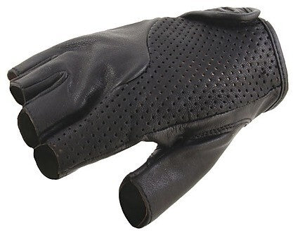GUANTI MEZZE DITA IN PELLE TRAFORATI  OJ FRESH NERO - G022