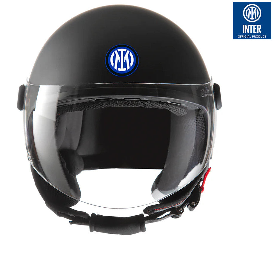 CASCO EL'JETTIN JET CON VISIERA MOTO SCOOTER FC INTER INTERNAZIONALE MILANO