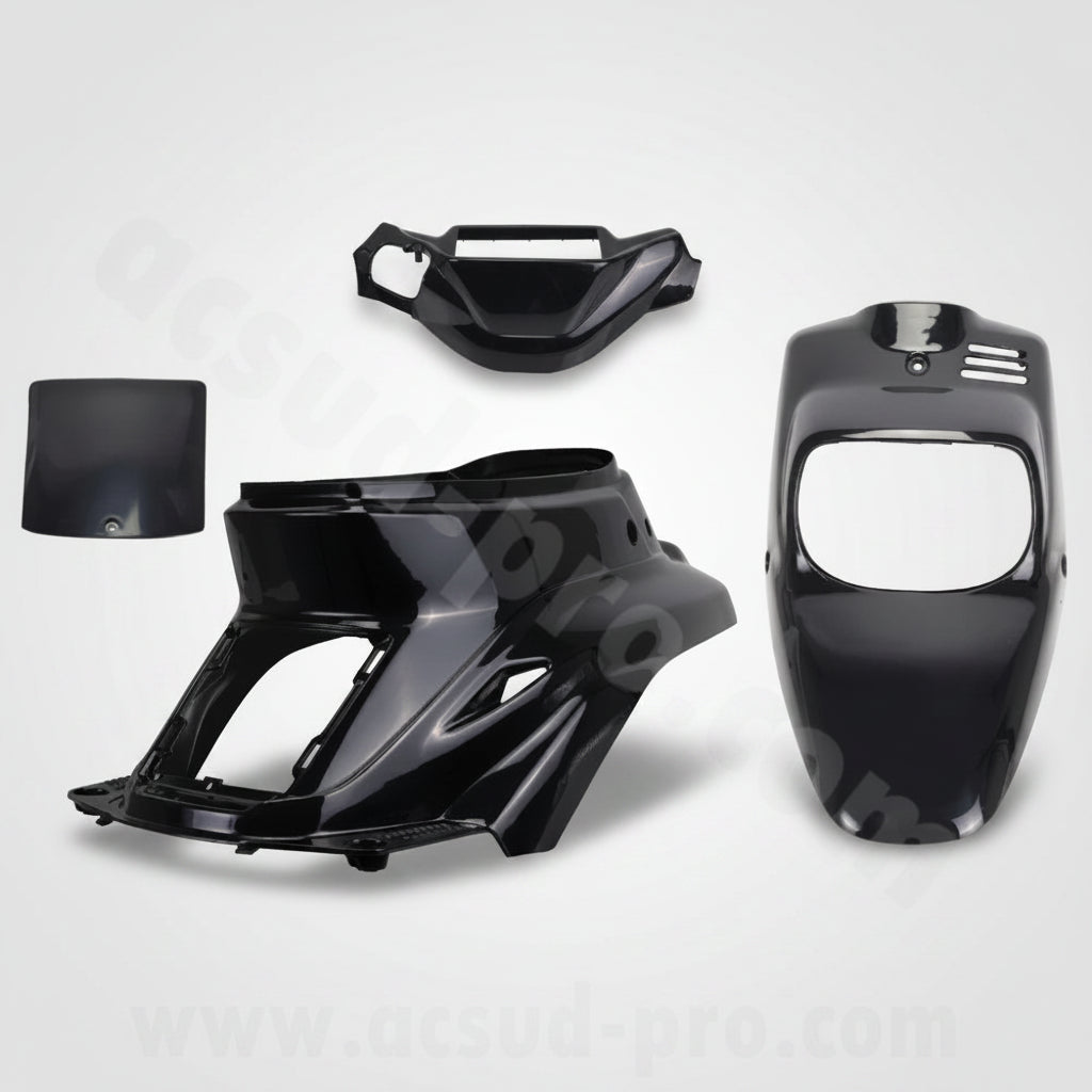 KIT CARENE 4PZ CARENA MBK BOOSTER SPIRIT YAMAHA BW'S 50 1990-2003 NERO NEUTRO|406793368612