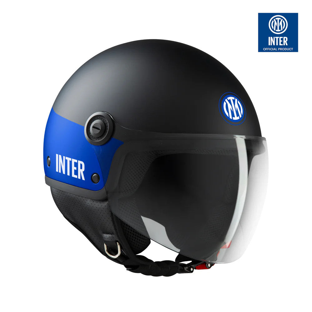 CASCO EL'JETTIN JET CON VISIERA MOTO SCOOTER FC INTER INTERNAZIONALE MILANO