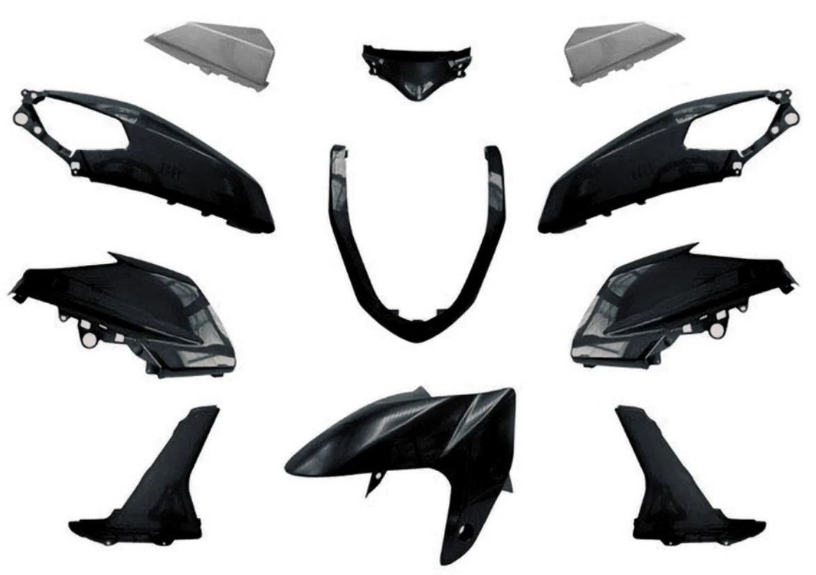363555 Polished Black Plastic Fairing Kit 11pcs Yamaha Nmax N-Max 125 2015-2020|366297411197