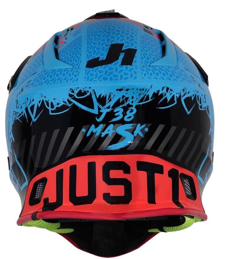 CASCO CROSS ENDURO JUST1 J-38 MASK NERO BLU ROSSO LUCIDO