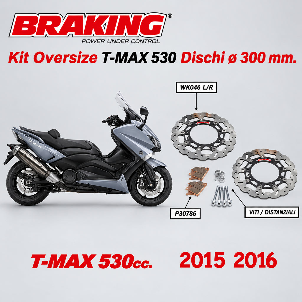Kit Dischi Freno Maggiorati Anteriori DA 300 mm YAMAHA T-MAX 530/560 2022 2023 - Foto 3 di 3