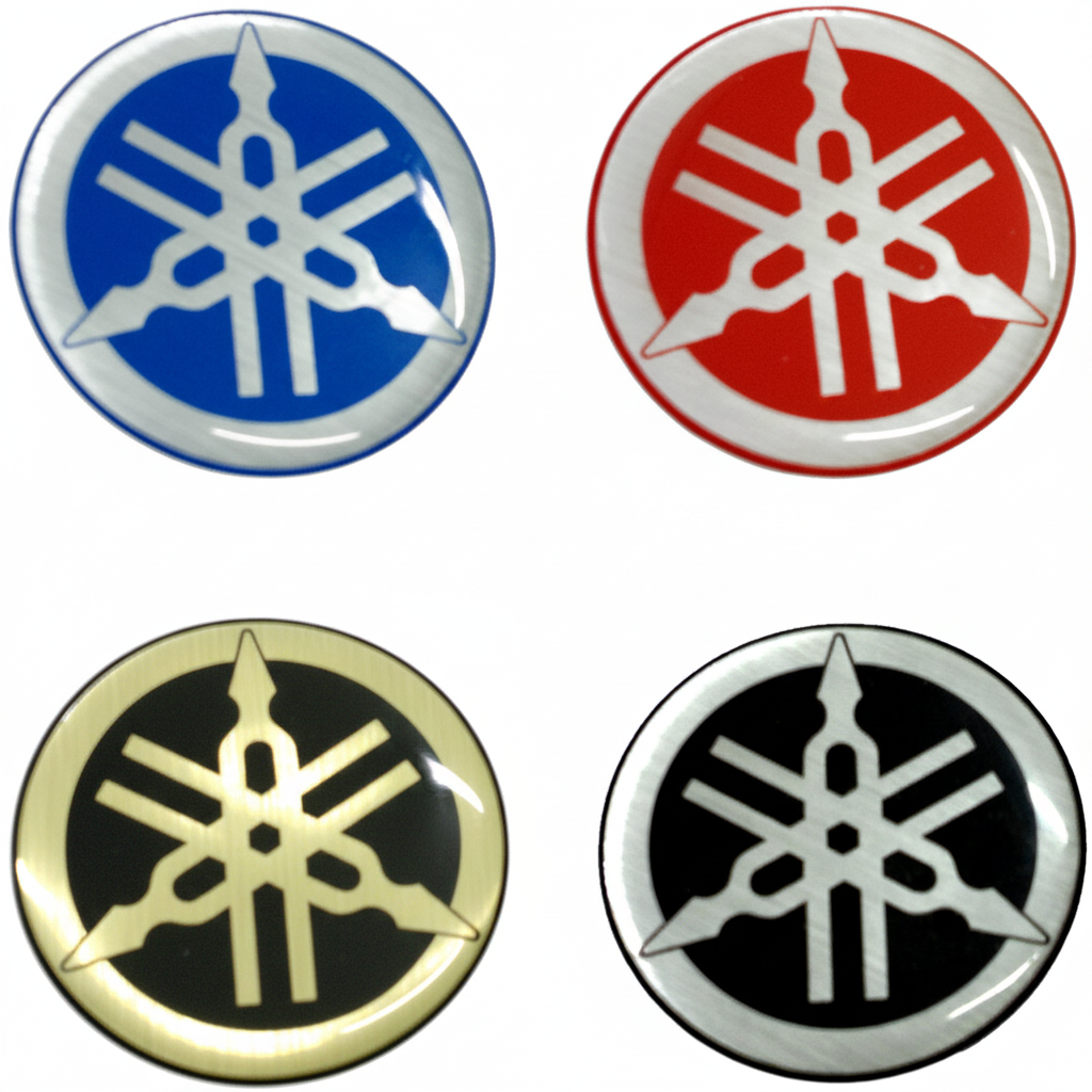 COPPIA ADESIVO ADESIVI EMBLEMA DIAPASON YAMAHA TMAX T-MAX RILEVO RESINA 3D