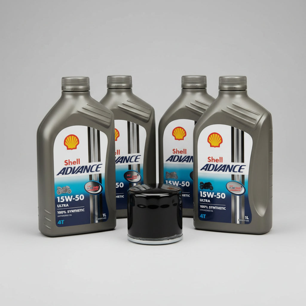 Shell Advance 15w50 Oil Cutting Kit 4 Litre + Ducati Multistrada Monster Filter|406733683452