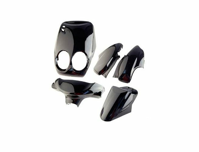 PLASTIC FAIRING KIT SHELLS GLOSSY BLACK MBK EGG YAMAHA NEO'S 50 2T 1997>2006|277827442694