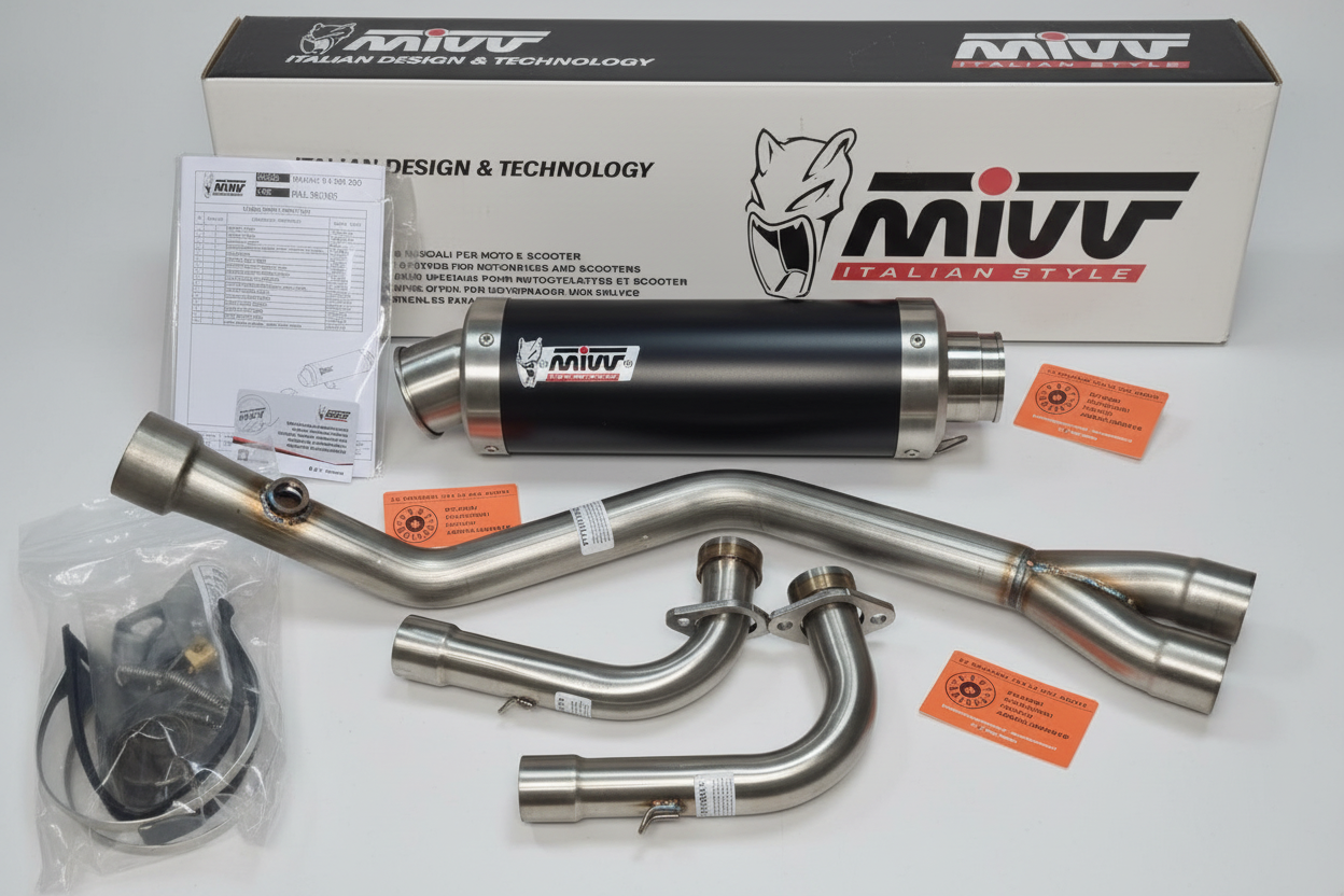 SCARICO MARMITTA COMPLETO INOX NERO MIVV GP YAMAHA T-MAX 500 2008-2011 ADDATTABILE 2001-2007