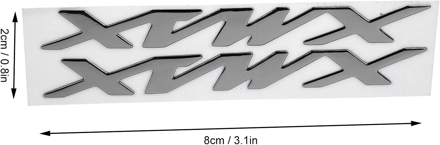 Coppia Adesivi Emblema Moto Decalcomanie 3D YAMAHA X‑ XMAX 125 250 300 400 argento