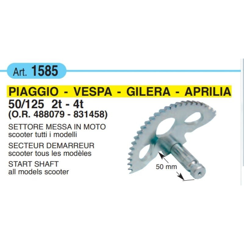 Settore messa in moto perno 50 mm