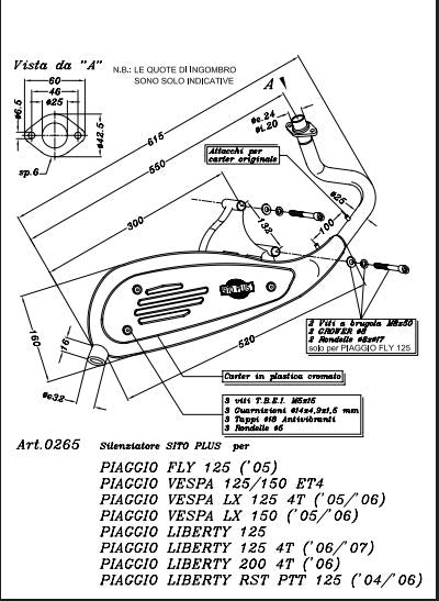 MARMITTA SCAICO SITOPLUS 0265 PIAGGIO VESPA LIBERTY FLY 125/150/200